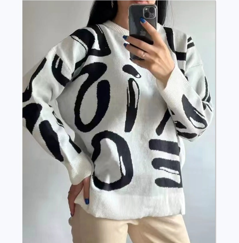 Women's Sweater Long Sleeve Round Neck Loose Sweater