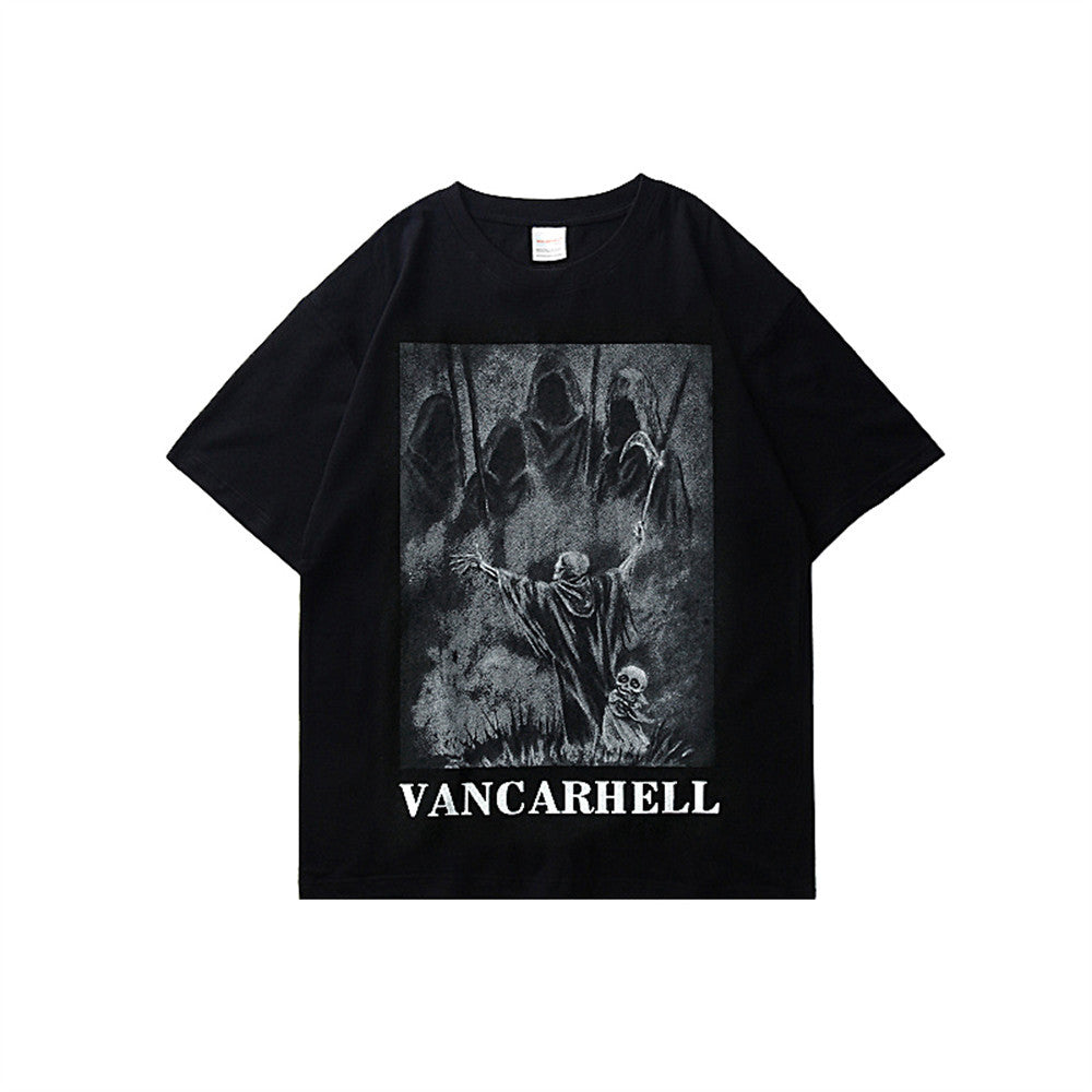 Oversized Skull Print Short Sleeve T-Shirt