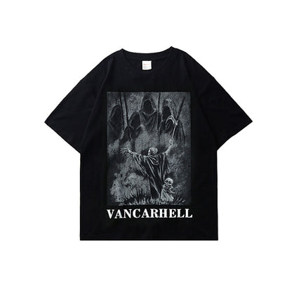 Oversized Skull Print Short Sleeve T-Shirt