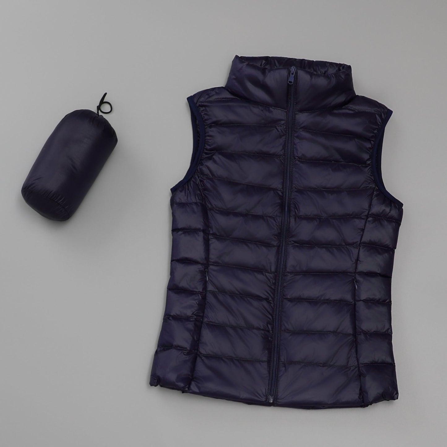 Gilet en duvet léger pour femmes, gilet court et Slim de Style coréen à col montant