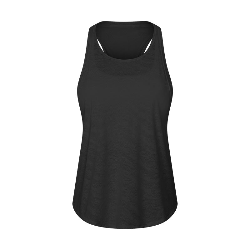 Women's Fake Two-piece Breathable Mesh Stitching Sports Bra Loose Fitness Vest