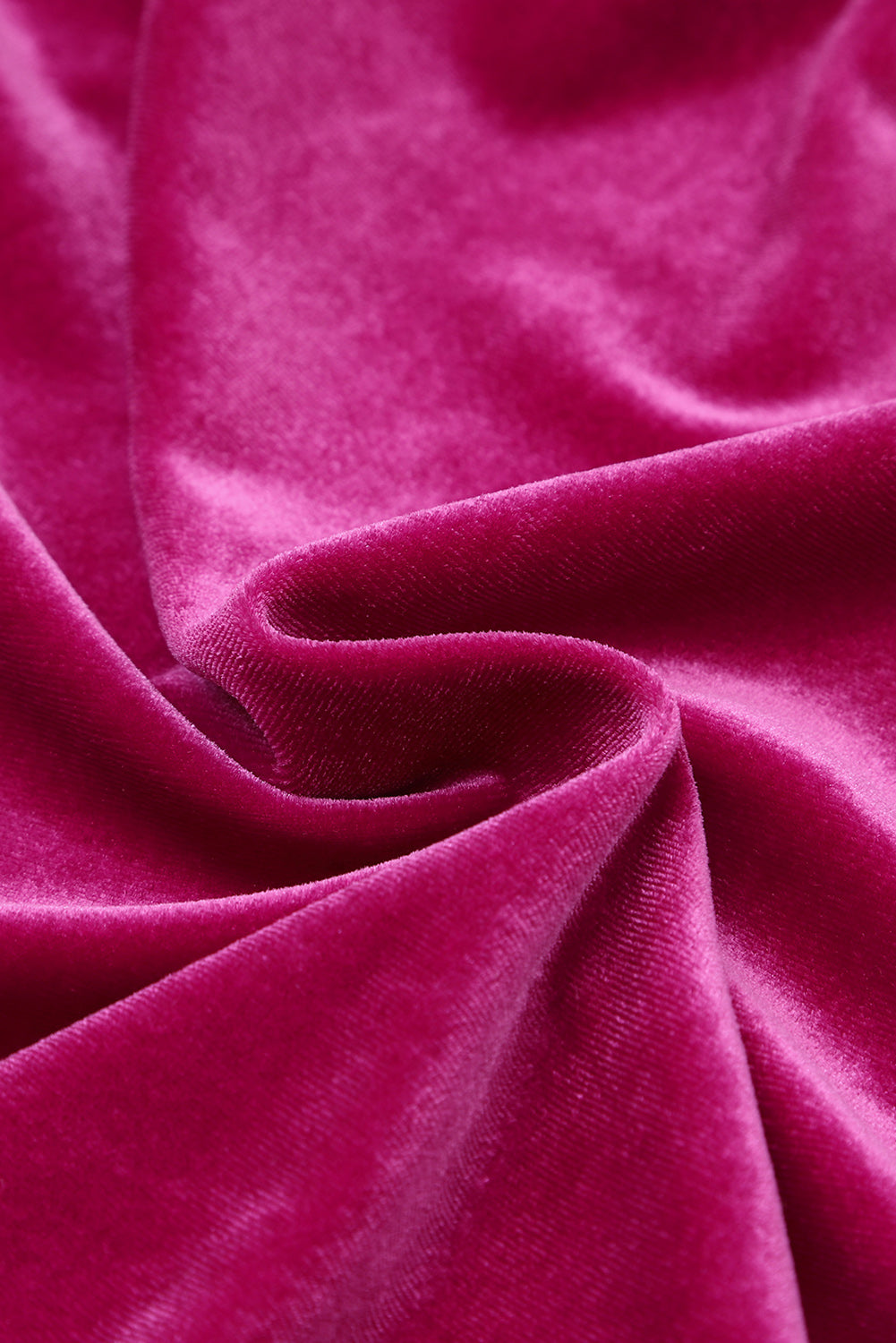 Robe boutonnée en velours à volants et manches longues rose