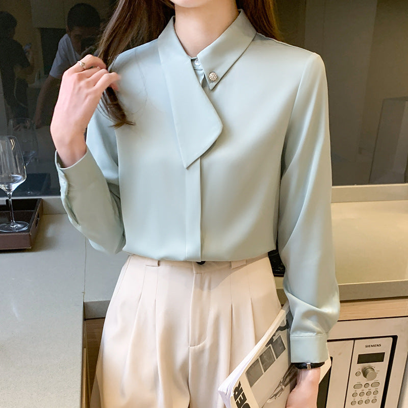 Western Style Long-sleeved Temperament Stand-up Collar Shirt