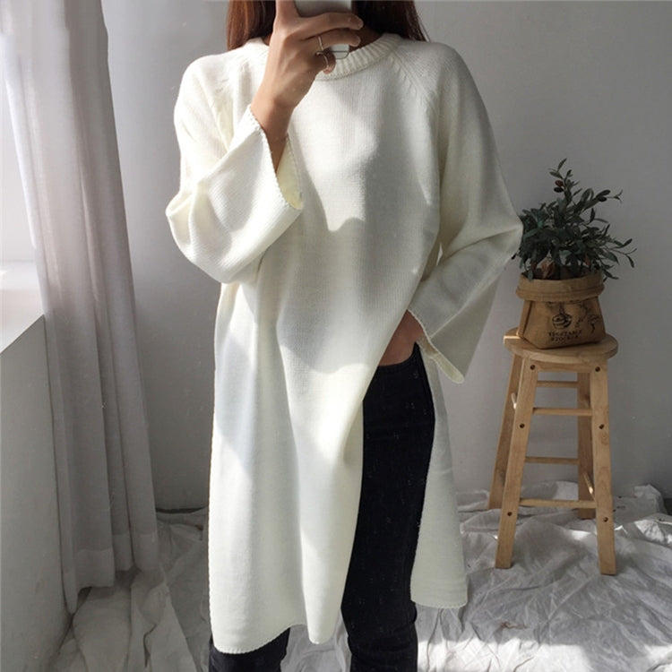 Oversized loose mid-length sweater