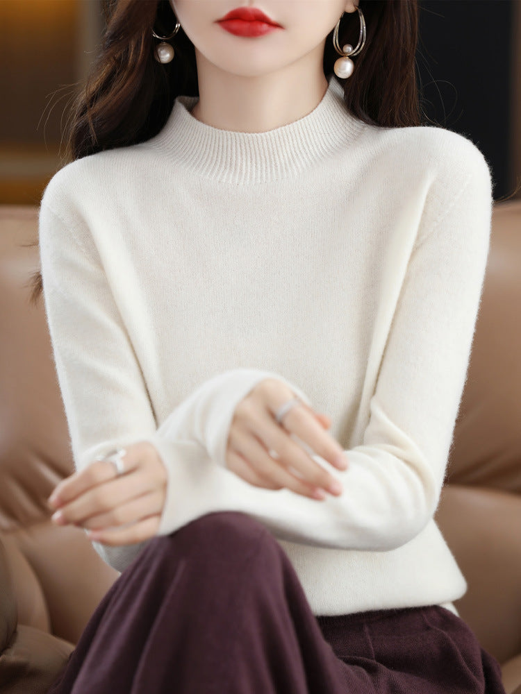 Half-collar Wool Sweater Bottoming Shirt Pullover