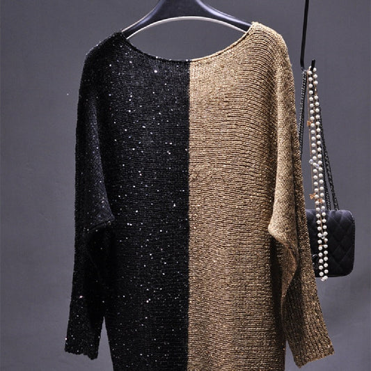 Women's Fashionable Sequins Knitwear Dress