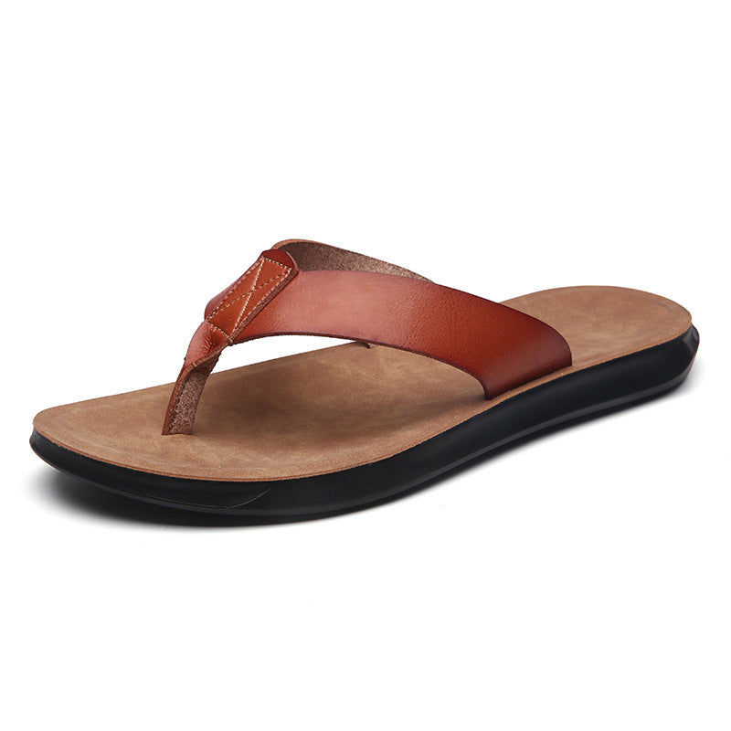 Casual Outdoor Breathable Slippers Cross-border Plus Size Soft Bottom Flip-flops Beach Shoes