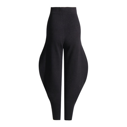 Pantalon Long tricoté taille haute, couleur unie, cache-flab, Hipster de rue pour femmes