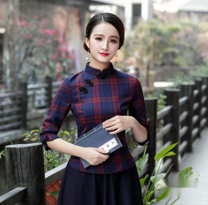 The Republic of China Style Improved Lattice Retro Tang Suit