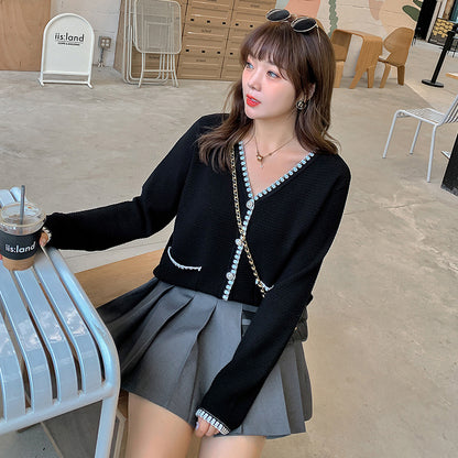 Knit sweater retro temperament blouse cardigan women