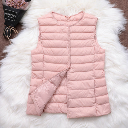 Women's Down Jacket Liner Vest Round Neck Inner Wear