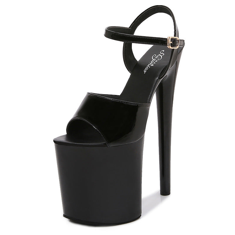 Patent Leather 20cm Special High Heels Stiletto Sexy Peep Toe Platform Platform High Heel Platform Shoes