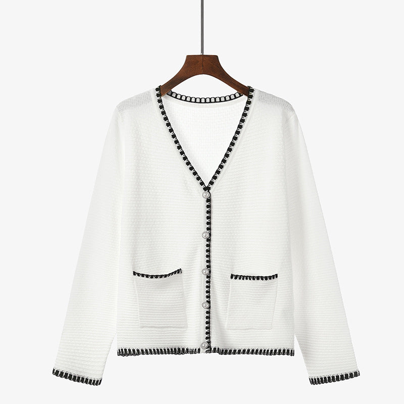 Knit sweater retro temperament blouse cardigan women