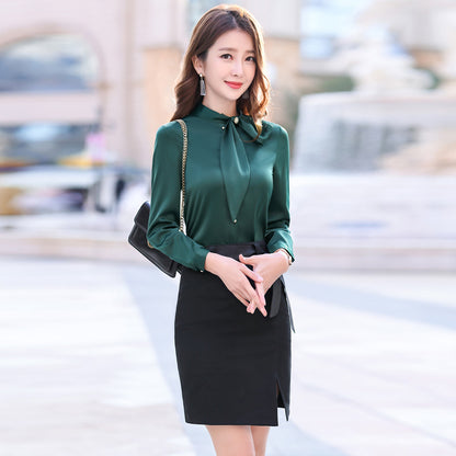 Elegant Design Sense Solid Color Ladies Shirt