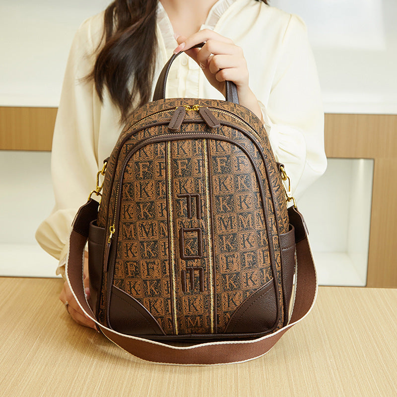 Backpack Trendy Printed Schoolbag Special Interest Light Luxury Fashion All-match Travel Backpack For Women