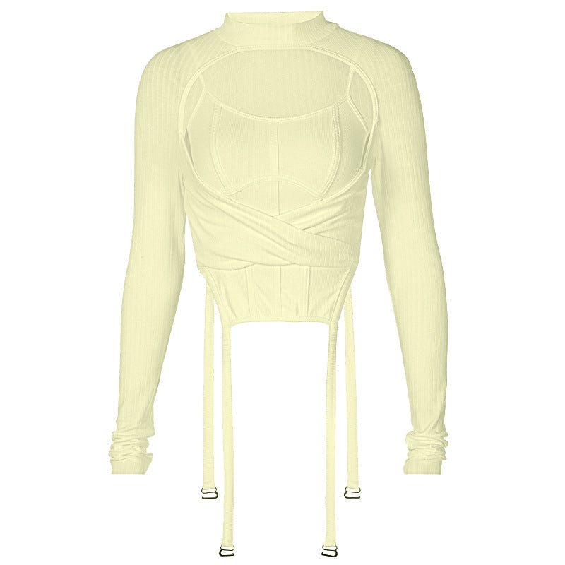 Fashionable slim long-sleeved bottoming shirt