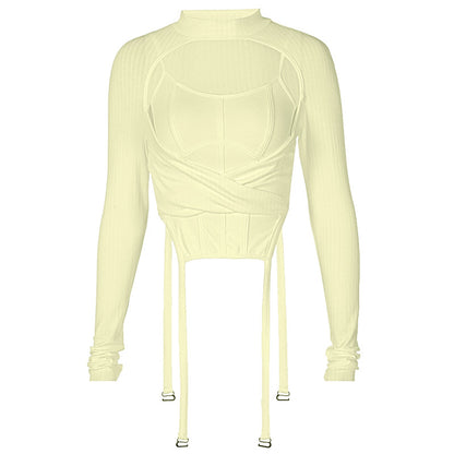 Fashionable slim long-sleeved bottoming shirt