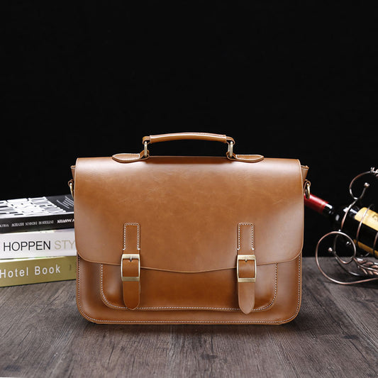 Men's PU Leather Retro Shoulder Crossbody Bag