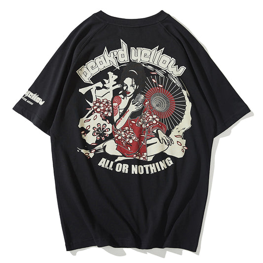 Camiseta con estampado japonés