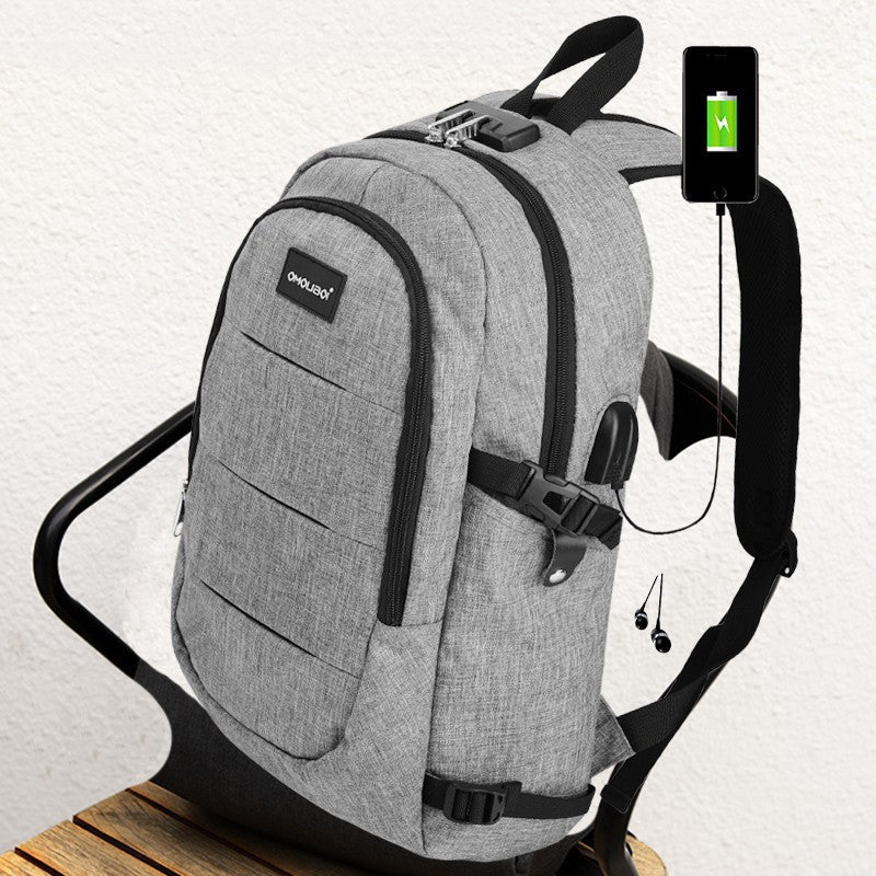 Multifunctional Leisure Backpack With USB Interface Earphone Hole