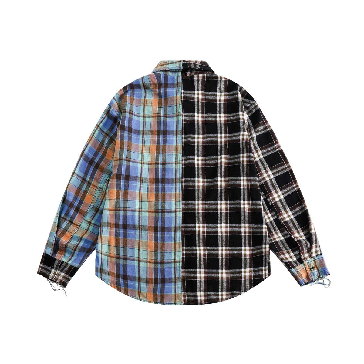 Japanese Trendy Spliced Plaid Blouse CS51