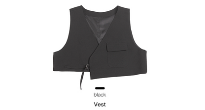 Dark Irregular Design Sense Black Vest Women