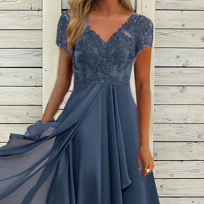 European And American-style Mid-length Chiffon Dress