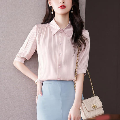 Women's New Fashion Temperament Lapel Shirt Top