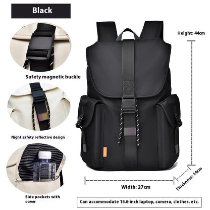 Backpack Casual Simple Solid Color New Large Capacity