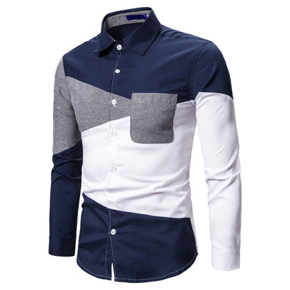 Camisa color block para hombre