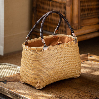 Handmade Bamboo Woven Bag Women's Handbag