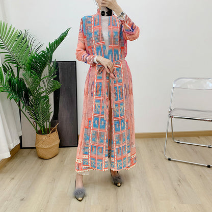 Fashion Women's Wear Pleated Gradient Robe