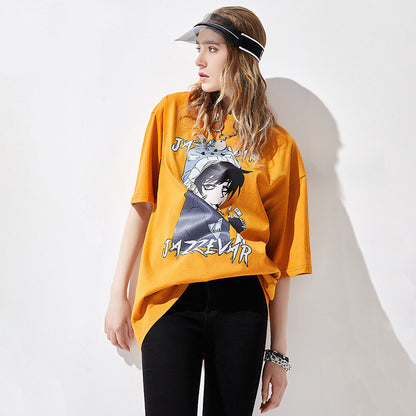 Cotton Cartoon Printed Fashion Three-quarter Short Sleeve