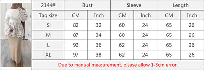 European And American Fashion Plus Size Bell Sleeve Lace Shirt Patchwork Stand-up Collar Short Top For Women