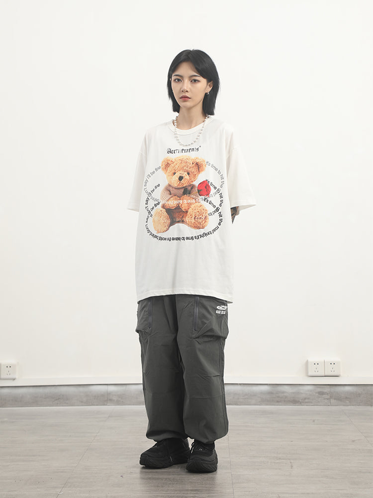 Bear print short sleeve T-shirt