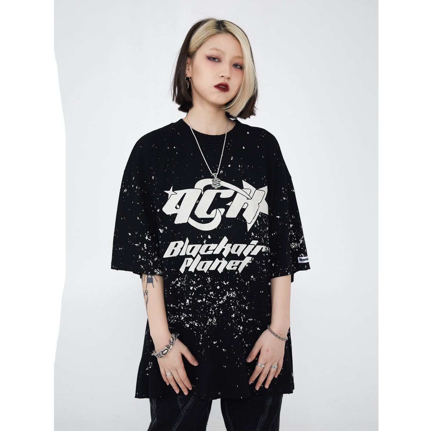 T-shirt imprimé tendance nationale Ink Splash Street