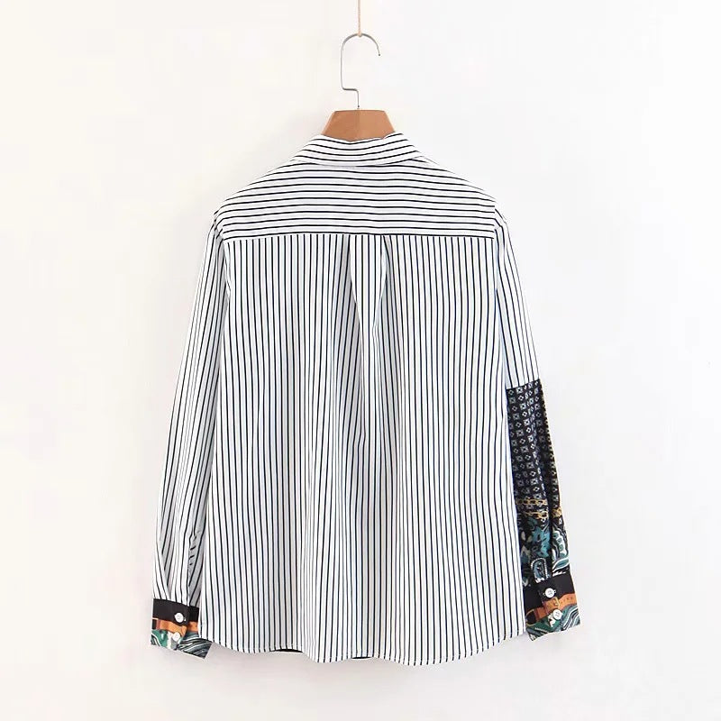 Striped patchwork shirt