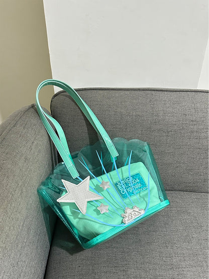 DIY Five-pointed Star Design Splicing Underarm Women's Bag