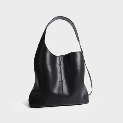 Bolso de mano de piel de gran capacidad para mujer