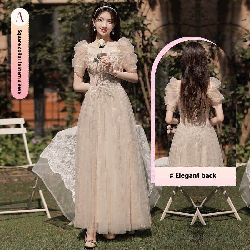 Women's Fashionable Elegant Long Slimming Bridesmaid Dress