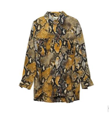 Camisa Retro de leopardo desenfadado para mujer, camisa moderna holgada de manga larga, novedad de otoño e invierno