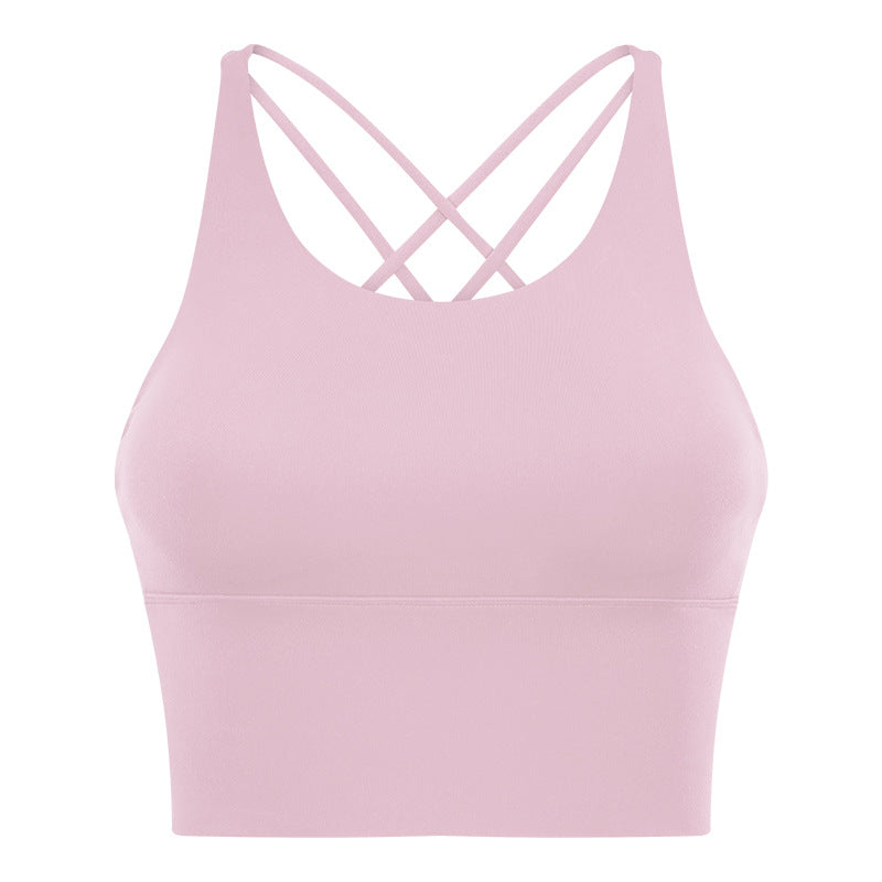 Soutien-gorge de fitness dos nu petites bretelles couleur unie