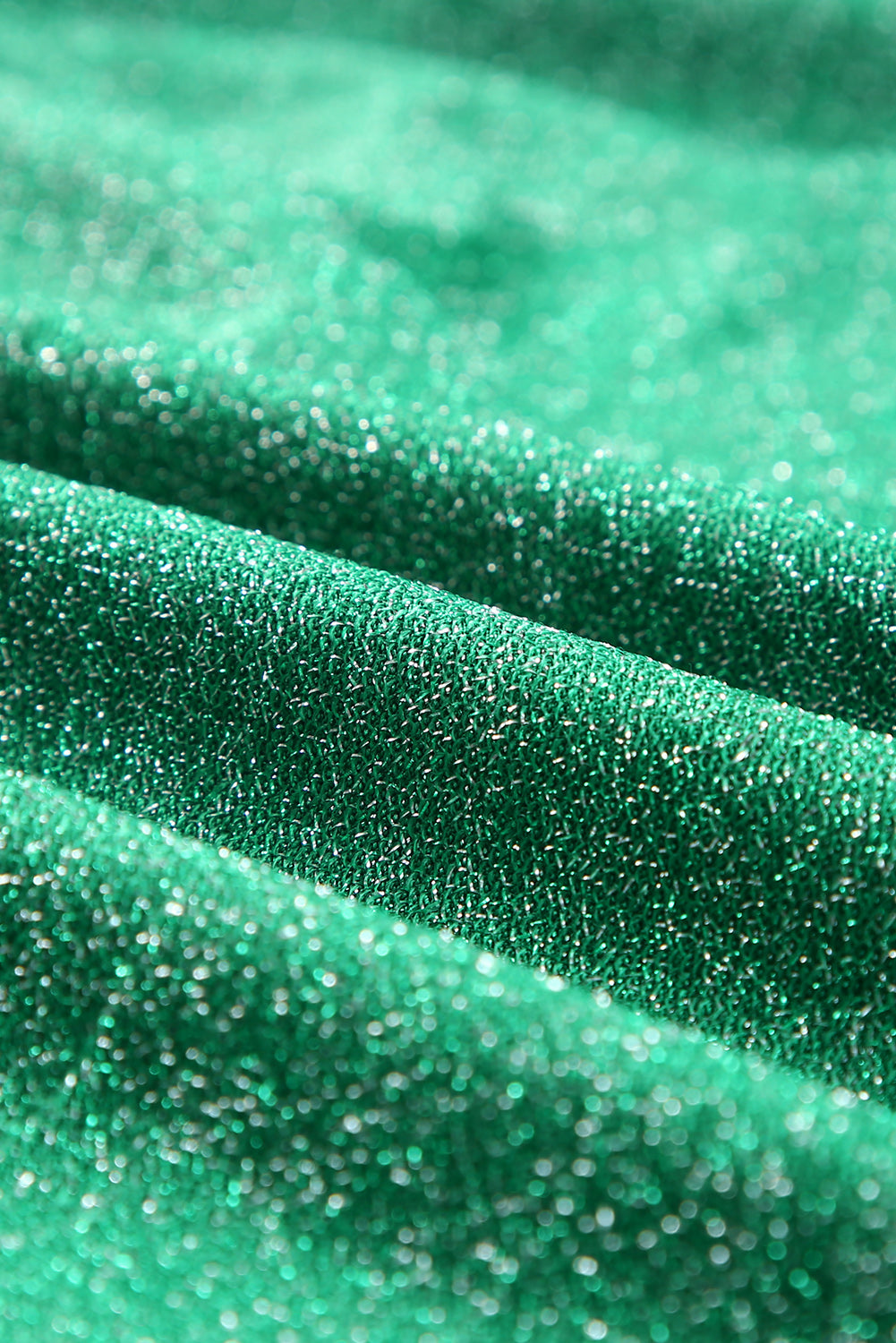 Robe patineuse brillante métallisée verte à doubles bretelles