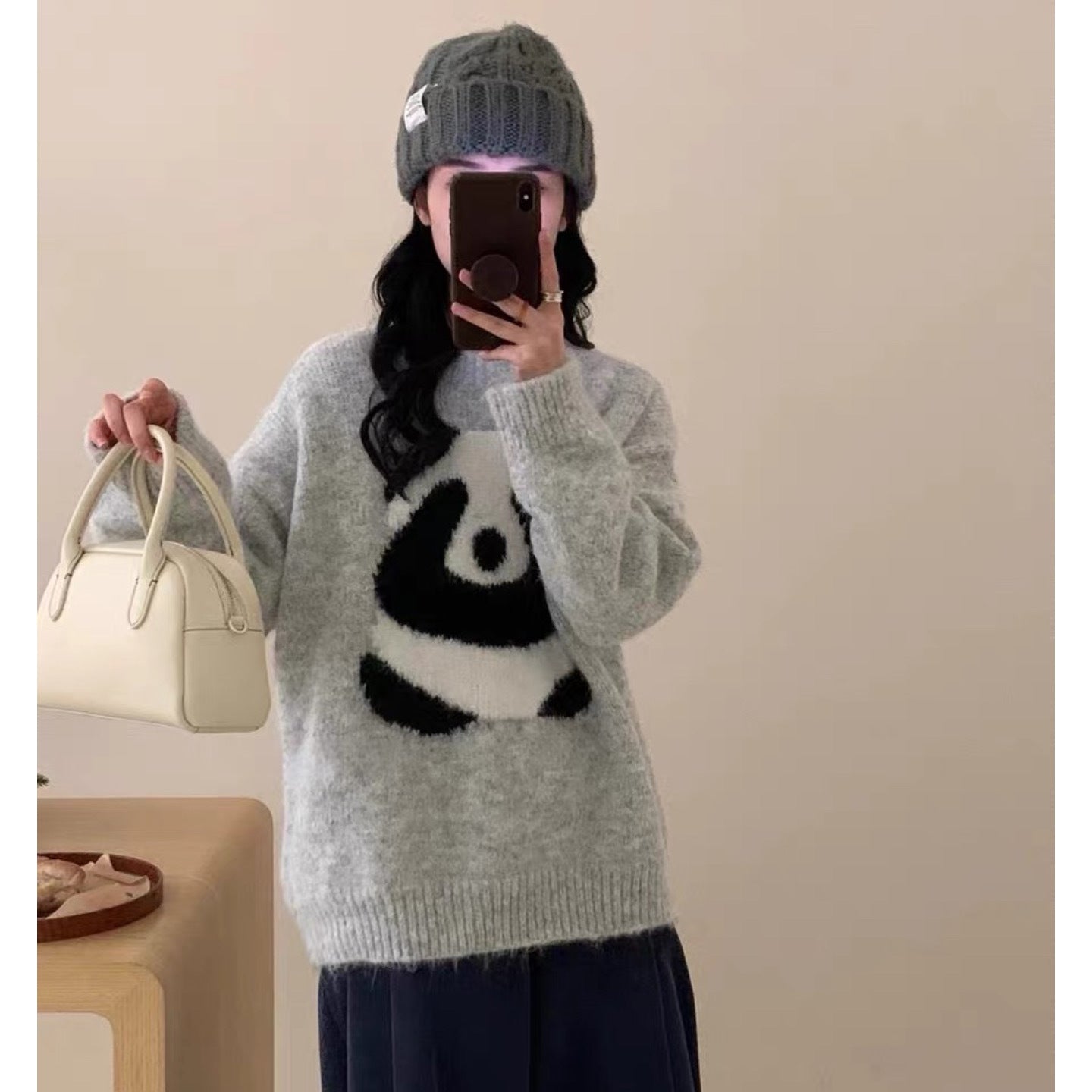 Cute Panda Lazy Sweater Female