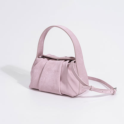 Bolso retro bandolera de piel de vacuno satinado para mujer