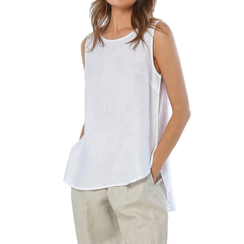 Pure Linen Vest Women's Clothing Special-interest Design