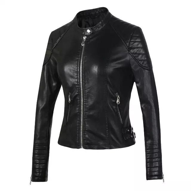 PU leather motorcycle leather jacket