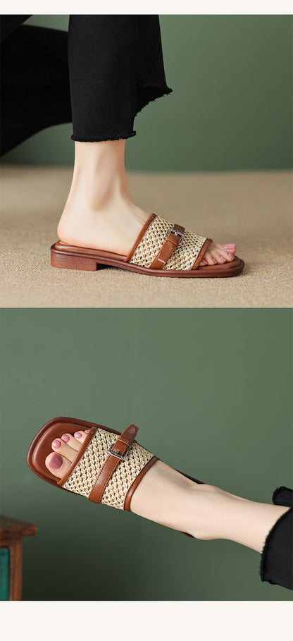 Boho Woven Flat Beach Shoes