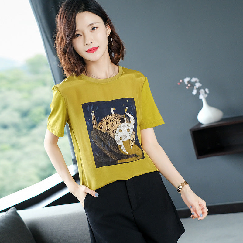 Round neck print T-shirt