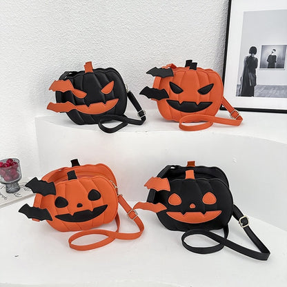 Halloween Pumpkin Crossbody Bag For Women Novelty Pumpkin Purse Halloween Devil Shoulder Bag Funny Crossbody Purse